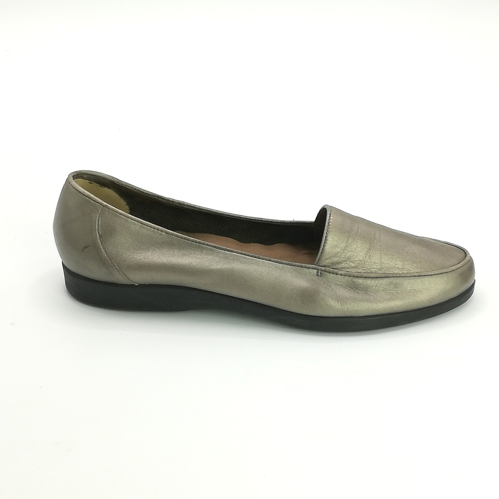 Worthington Shoes Womens Loafer Concorde Flats Metallic Gold‎ Slip On 8.5